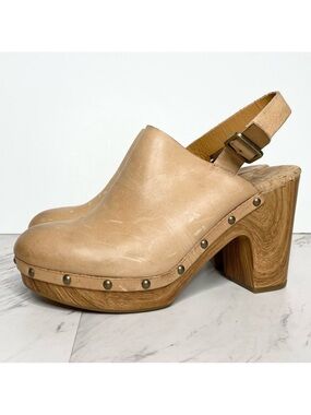 Kork Ease Darby Tan Leather Heeled Clog 10M